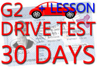 G2 within 30 days, 1 Prep Lesson & Car for Test